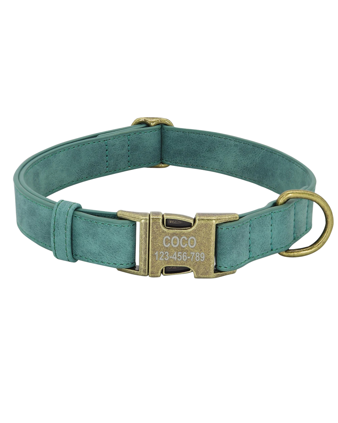 Rocky - Lederoptik-Halsband Personalisiert