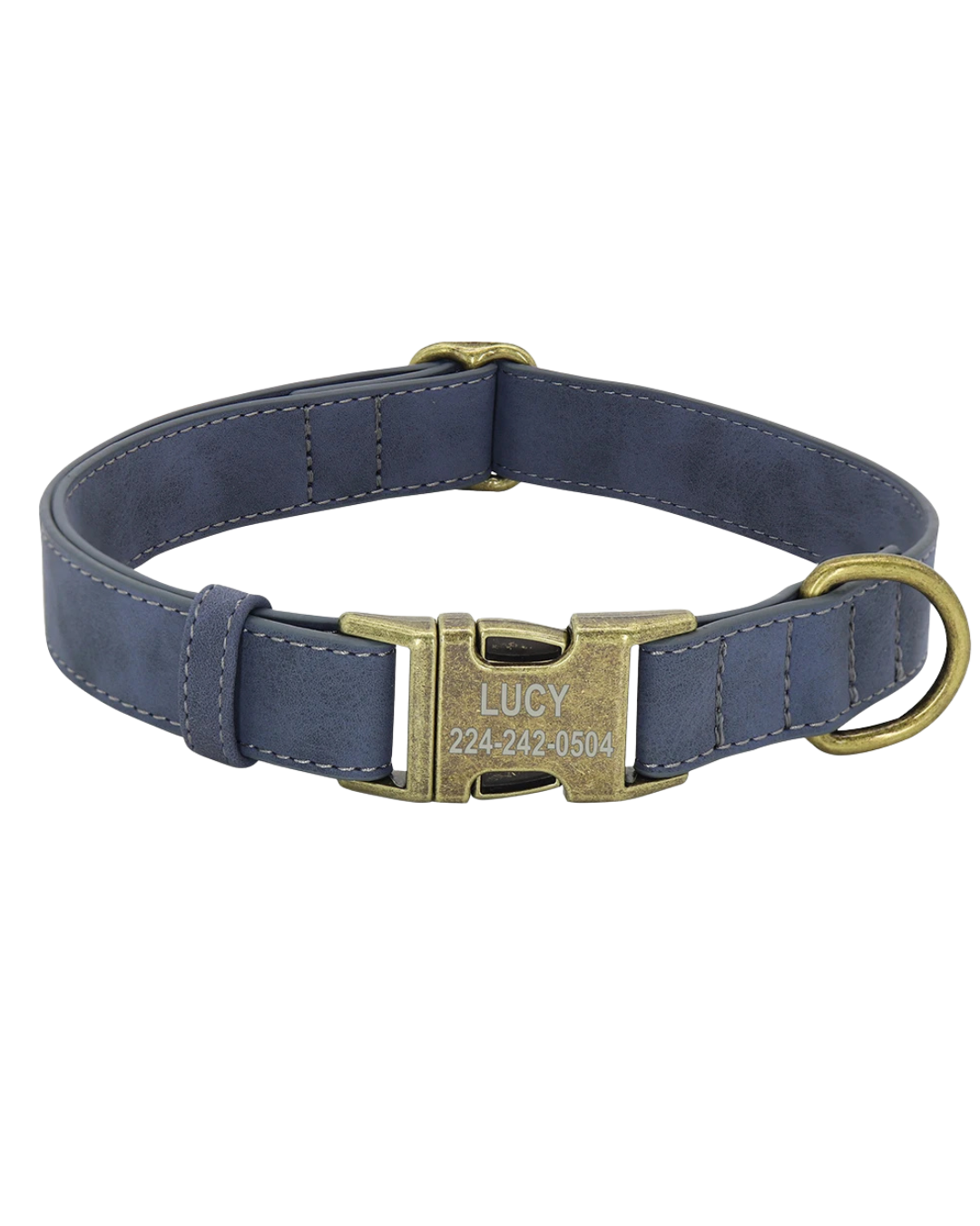 Rocky - Lederoptik-Halsband Personalisiert