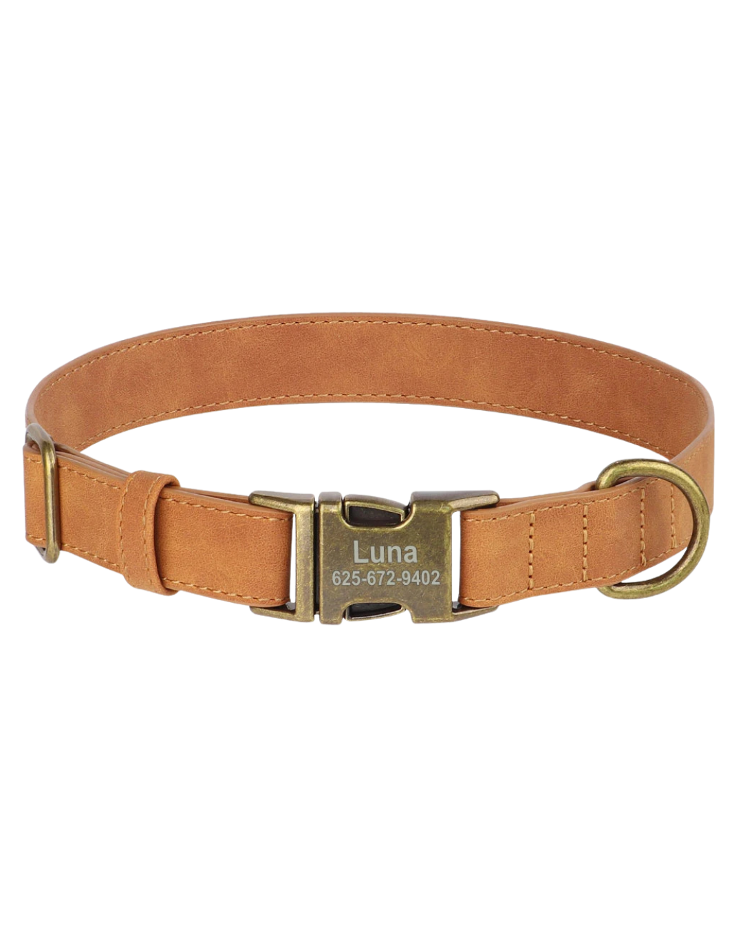 Rocky - Lederoptik-Halsband Personalisiert