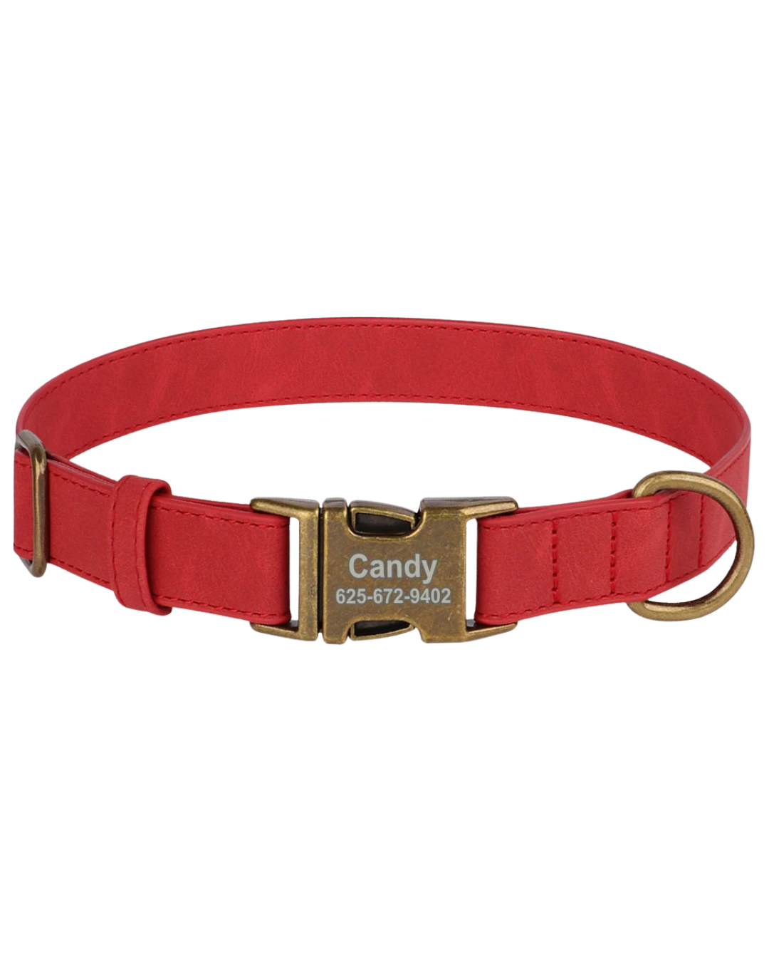 Rocky - Lederoptik-Halsband Personalisiert