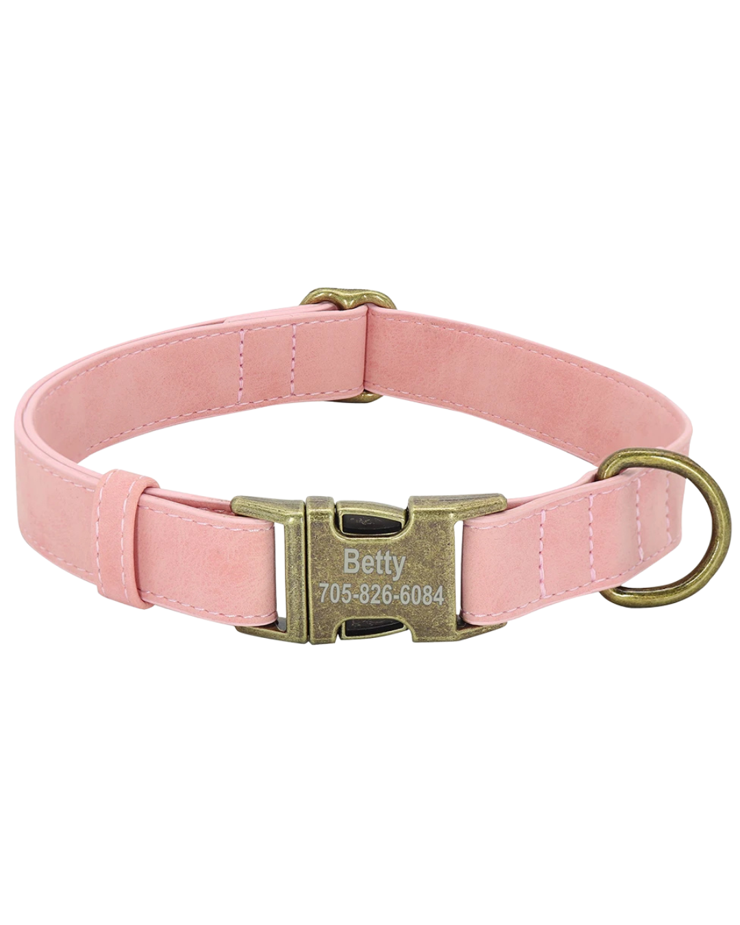Rocky - Lederoptik-Halsband Personalisiert
