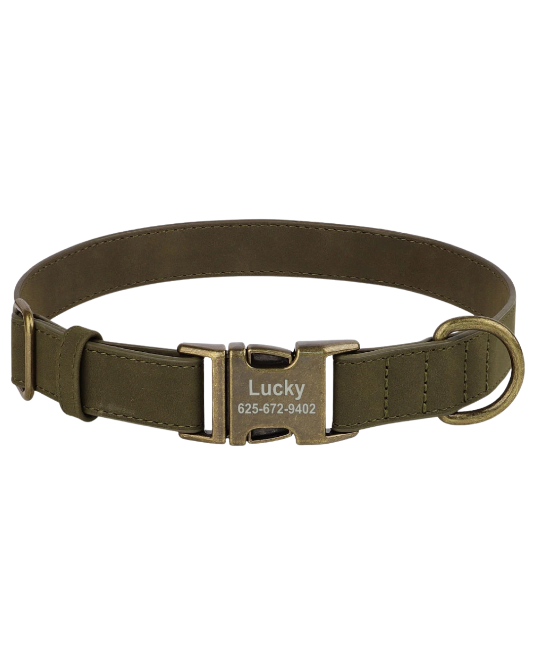 Rocky - Lederoptik-Halsband Personalisiert