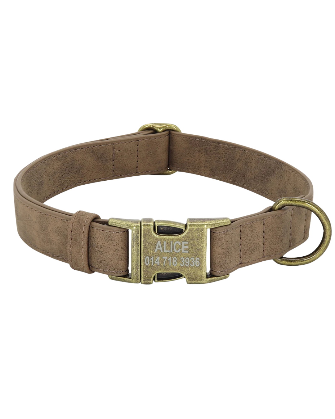 Rocky - Lederoptik-Halsband Personalisiert