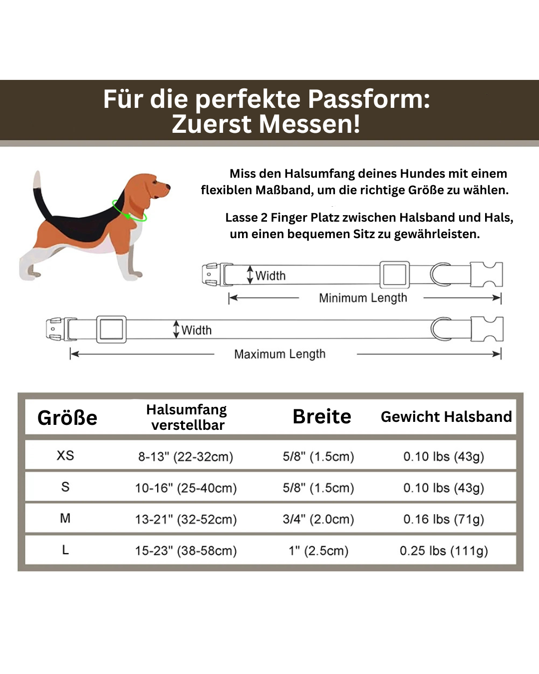 Rocky - Lederoptik-Halsband Personalisiert