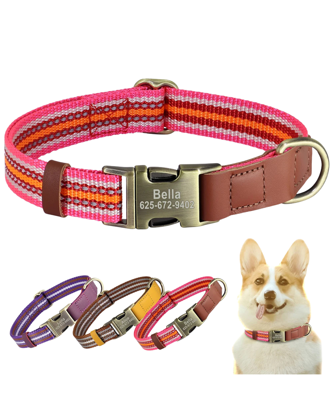 Poppy - Nylon Halband Personalisiert