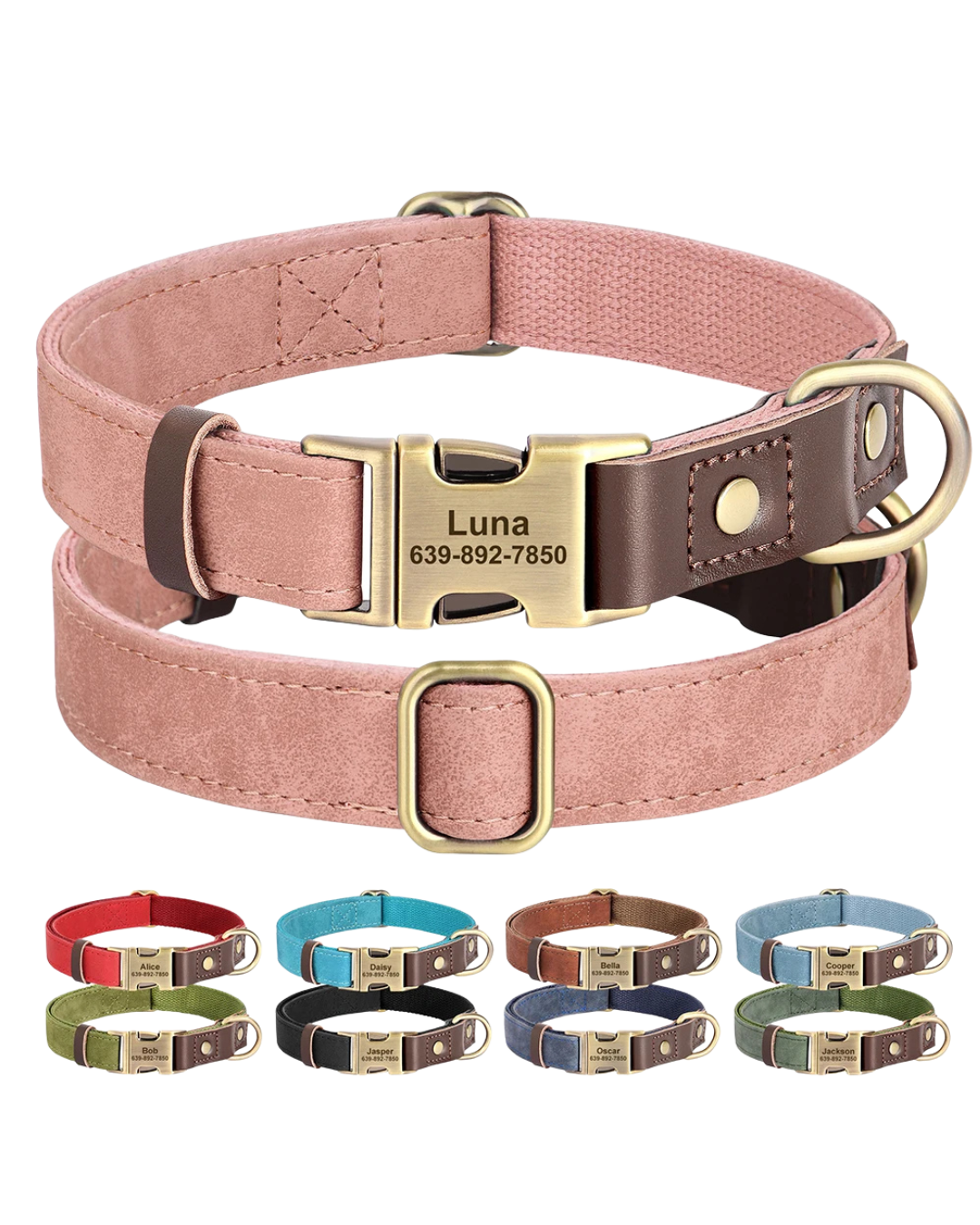 Sky - Hundehalsband Lederoptik Personalisiert