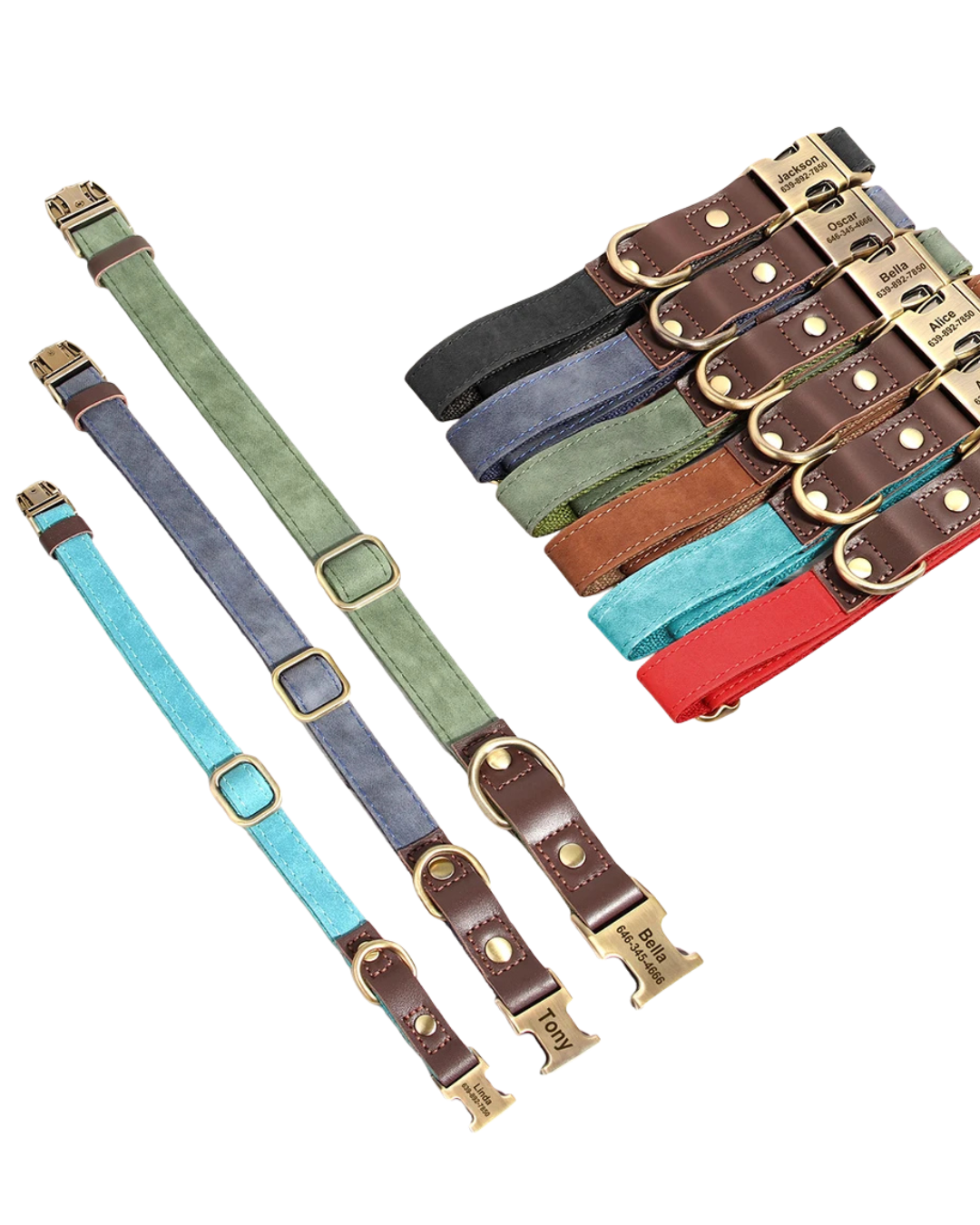 Sky - Hundehalsband Lederoptik Personalisiert