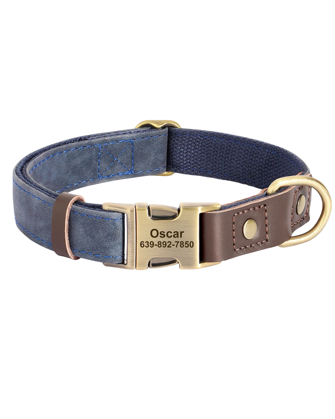 Sky - Hundehalsband Lederoptik Personalisiert