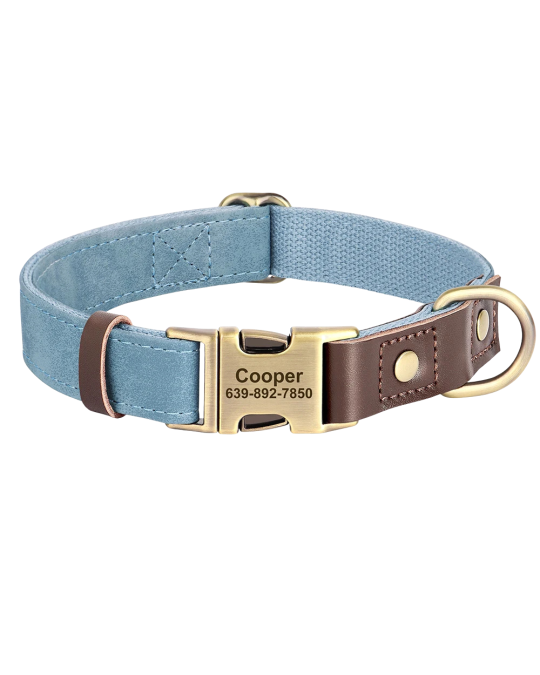 Sky - Hundehalsband Lederoptik Personalisiert