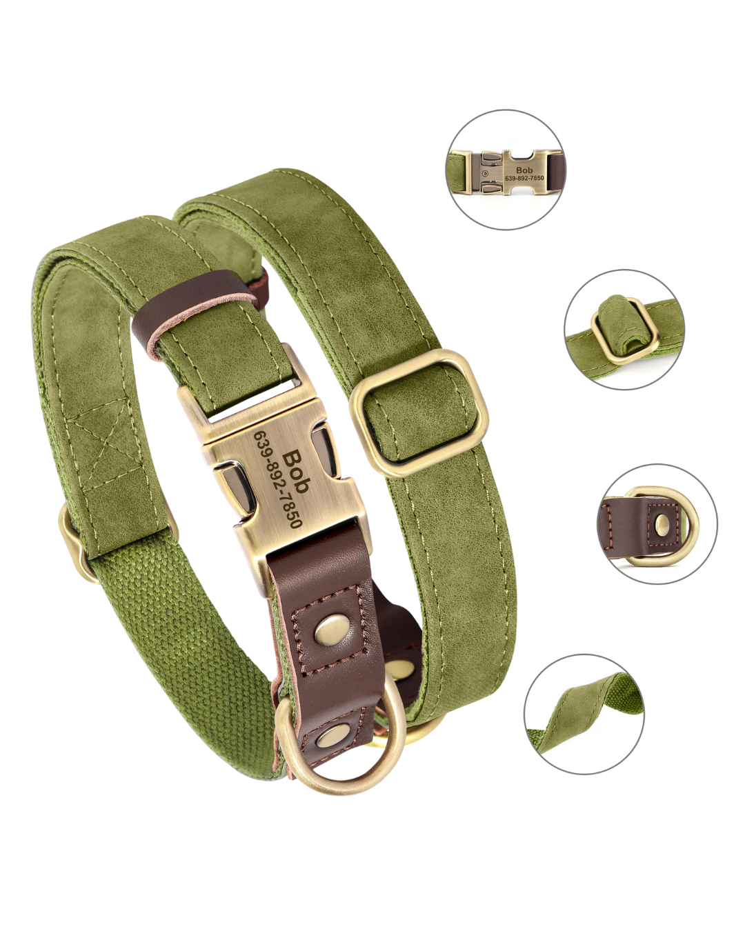 Sky - Hundehalsband Lederoptik Personalisiert